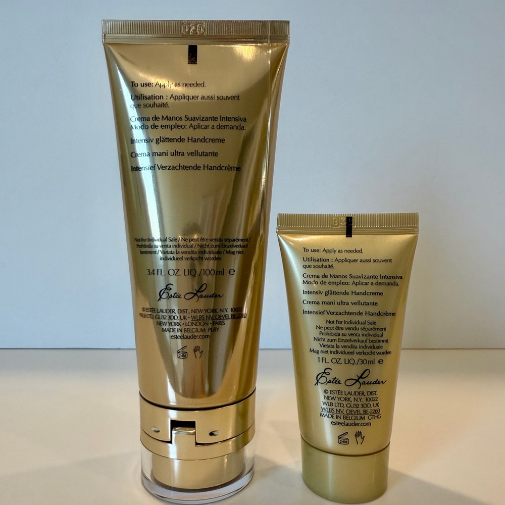 NEW 2-Pc Estee Lauder Re-Nutriv Hand Creme Stay & Away Set (3.4oz & 1oz),Unboxed - Picture 2 of 3